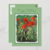 インディアンパントブ絵画ラシのオリジナル – フラワーアート ポストカード (正面/裏面)