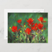 インディアンパントブ絵画ラシのオリジナル – フラワーアート ポストカード (正面/裏面)