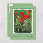 インディアンパントブ絵画ラシのオリジナル – フラワーアート ポストカード (正面/裏面)