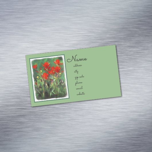 インディアンパントブ絵画ラシのオリジナル – フラワーアート マグネット名刺 (インサイチュ)