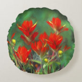 インディアンパントブ絵画ラシのオリジナル – フラワーアート ラウンドクッション (正面)