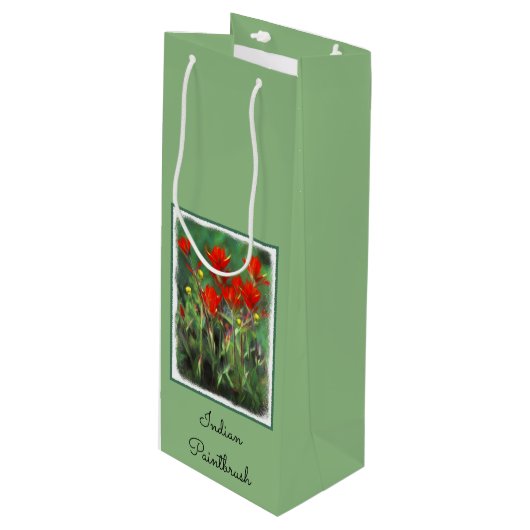 インディアンパントブ絵画ラシのオリジナル – フラワーアート ワインギフトバッグ (正面アングル)