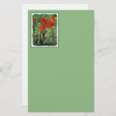 インディアンパントブ絵画ラシのオリジナル – フラワーアート 便箋 (正面/裏面)