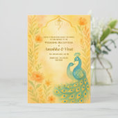 インディアンヒンズー式レセプションピーコックフローラ 招待状 (スタンド正面)