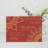 インディアンヒンズー教ガネッシュ結婚式の招待ガルバメーンディ 招待状 (スタンド正面)