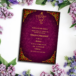 インディアンヒンズー教ボーイドッティ式パンチャカッツアヴィット 招待状