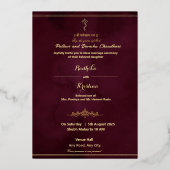 インディアンヒンズー結婚ガネーシャ 箔招待状 (裏面)