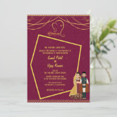 インディアンヒンズー結婚ズガネシャゴールデン王室のホテル 招待状 (スタンド正面)