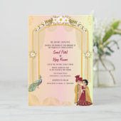 インディアンヒンズー結婚ズガネシャピーコック 招待状 (スタンド正面)