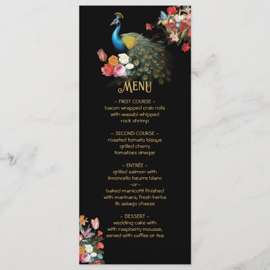 インディアンヒンズー結婚孔雀フローラのメニュー メニュー (正面)