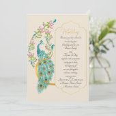 インディアンヒンドゥーピーコック結婚式招待状 招待状 (スタンド正面)