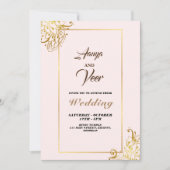 インディアンヒンドゥーピーコック結婚式招待状 招待状 (正面)