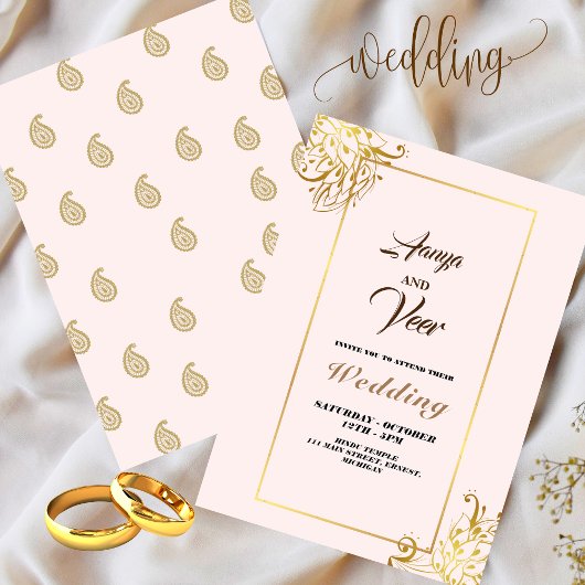 インディアンヒンドゥーピーコック結婚式招待状 招待状