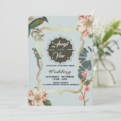 インディアンヒンドゥーピーコック結婚式招待状 招待状 (スタンド正面)