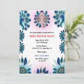 インディアンヒンドゥー引っ越し祝いパーティーグリハプラヴェシュピーコック 招待状 (スタンド正面)