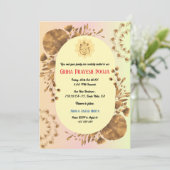 インディアンヒンドゥー引っ越し祝いパーティーグリハプラヴェシュ素朴 招待状 (スタンド正面)