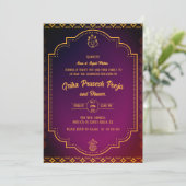 インディアンヒンドゥー引っ越し祝いパーティーグリハプラヴェシュ 招待状 (スタンド正面)