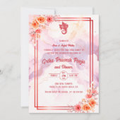 インディアンヒンドゥー引っ越し祝いパーティーグリハプラヴェシュ 招待状 (正面)