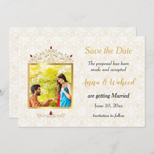 インディアンヒンドゥー教の写真Save the Date セーブザデート (正面/裏面)