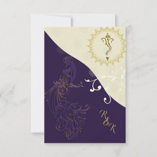 インディアンヒンドゥー教結婚式招待状 招待状 (正面)