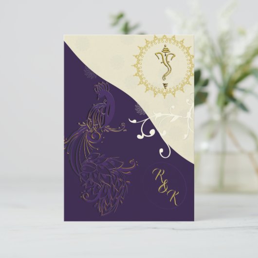 インディアンヒンドゥー教結婚式招待状 招待状 (スタンド正面)