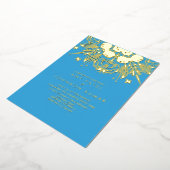 インディアンヒンドゥー教結婚手描き 箔招待状 (回転した状態)