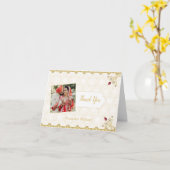 インディアンヒンドゥー結婚写真サンキュー カード (黄色い花)