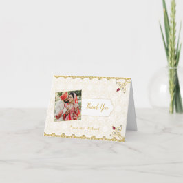 インディアンヒンドゥー結婚写真サンキュー カード