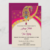 インディアンヒンドゥー結婚式招待状 招待状 (正面/裏面)