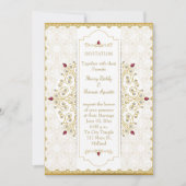 インディアンヒンドゥー金ゴールド結婚式招待状 招待状 (正面)