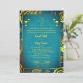 インディアンヒンドー結婚ズとガネシャのシンボルティール(緑がかった色) 招待状 (スタンド正面)