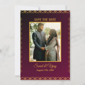 インディアンヒンドー結婚ズのカスタム写真ガネシャのロゴ 招待状 (裏面)