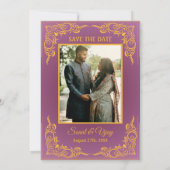 インディアンヒンドー結婚ズのカスタム写真ガネシャのロゴ 招待状 (裏面)