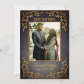 インディアンヒンドー結婚ズのカスタム写真ガネシャのロゴ 招待状 (裏面)