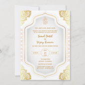 インディアンヒンドー結婚ズのガネシャのロゴゴールデンエレメント 招待状 (正面)