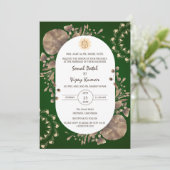 インディアンヒンドー結婚ズのガネシャのロゴ素朴リーフ 招待状 (スタンド正面)