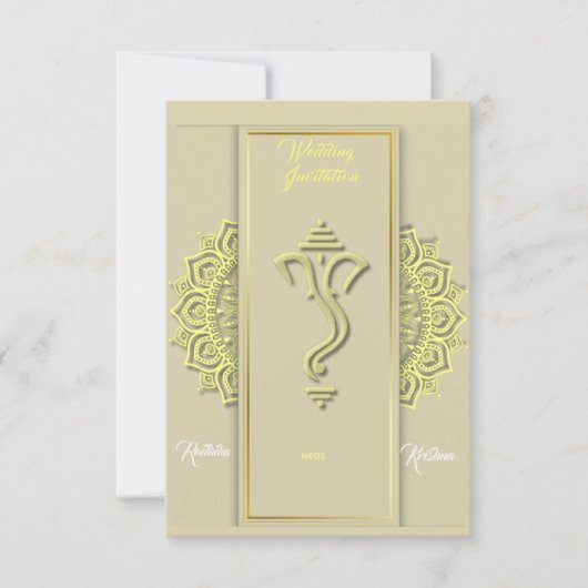 インディアンヒンドー結婚ズのガネーシャへの招待 招待状 (正面)