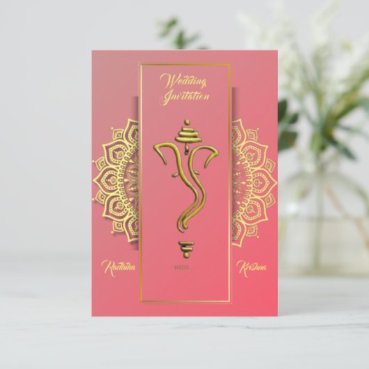 インディアンヒンドー結婚ズのガネーシャへの招待 招待状 (スタンド正面)