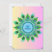 インディアンヒンドー結婚ズガネシャピンクピーコックペア 招待状 (裏面)