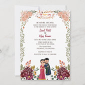 インディアンヒンドー結婚ズガネーシャフローラ 招待状 (正面)