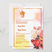 インディアンヒンドー結婚ズガネーシャ 招待状 (正面)