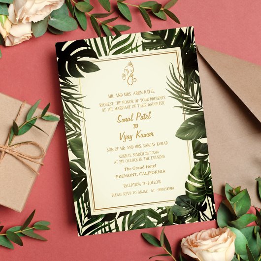 インディアンヒンドー結婚ズガネーシャ 招待状