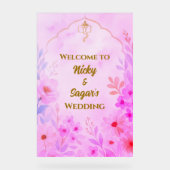 インディアンヒンドー結婚ズフローラウェルカムアクリルシンボルや象徴 アクリルサイン (正面)