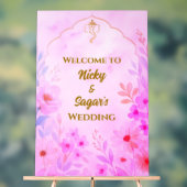 インディアンヒンドー結婚ズフローラウェルカムアクリルシンボルや象徴 アクリルサイン (ニュートラル)