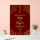 インディアンヒンドー結婚ズ歓迎アクリルシンボルや象徴 アクリルサイン (ウェディング)