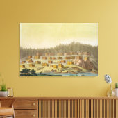 インディアンビレッジ，ニュージョージア，アラスカ（色版画） キャンバスプリント (インサイチュ (リビング))