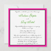 インディアンピンクディスク結婚式招待状 招待状 (裏面)