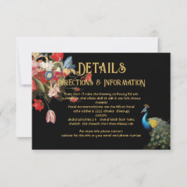 インディアンピーコックフローラ結婚ズ詳細情報カード 出欠カード