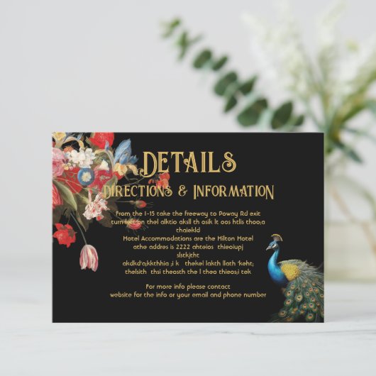 インディアンピーコックフローラ結婚ズ詳細情報カード 出欠カード (スタンド正面)