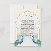 インディアンピーコック金ゴールドタージマハルエスティ結婚ズ サンキューカード (正面)